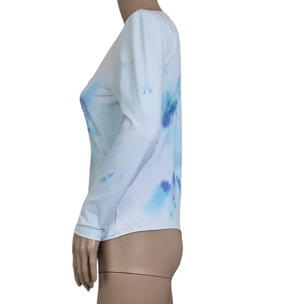 Free People Truth Or Square Happy Face Bodysuit White Basic